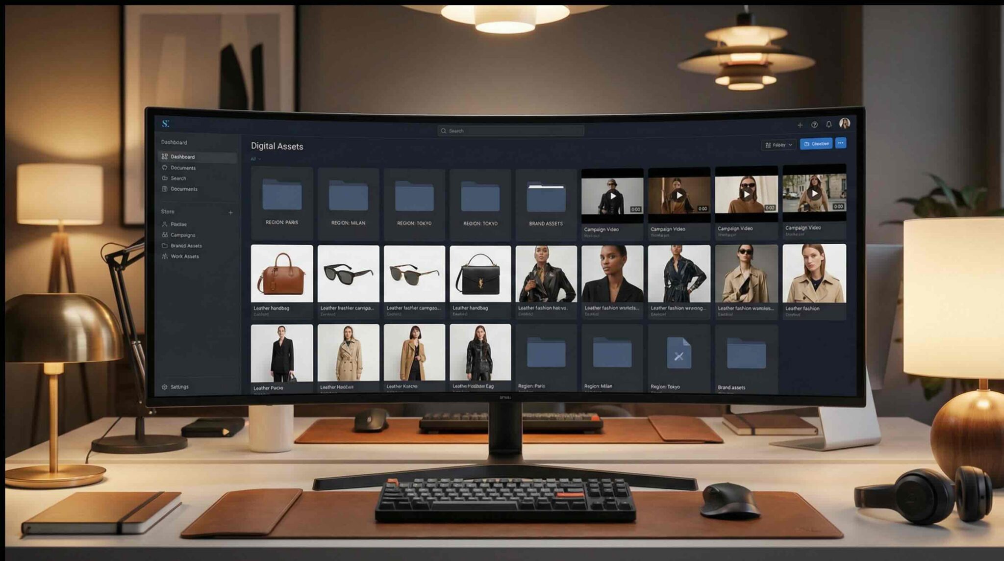 digital asset management platform dashboard for managing global content, media assets and brand resources