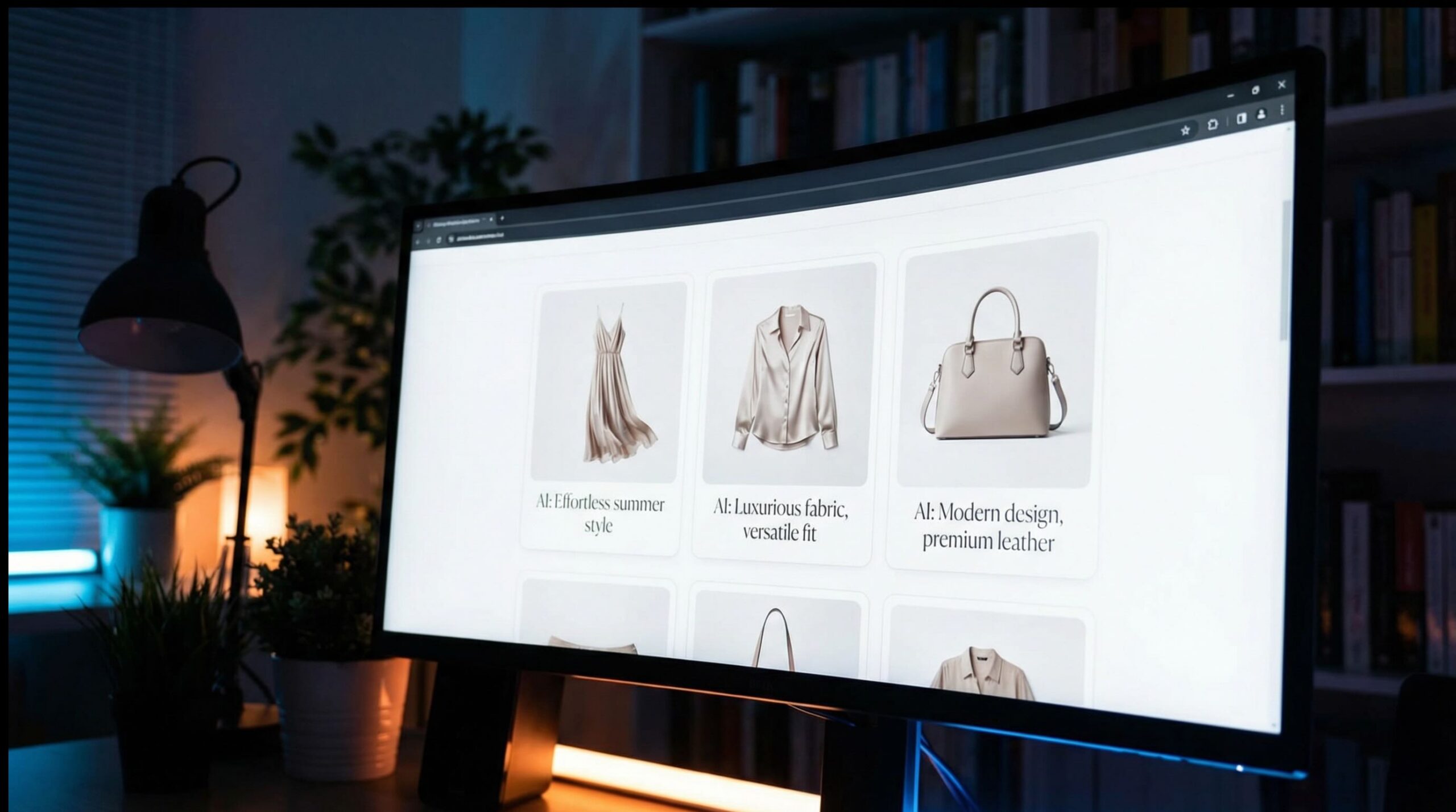 Fashion eCommerce platform displaying product catalog with AI-powered recommendations and digital shopping experience