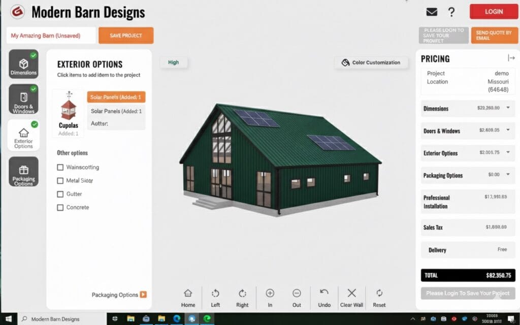 interactive 3D product configurator with real-time pricing and customization options for digital sales and CPQ automation