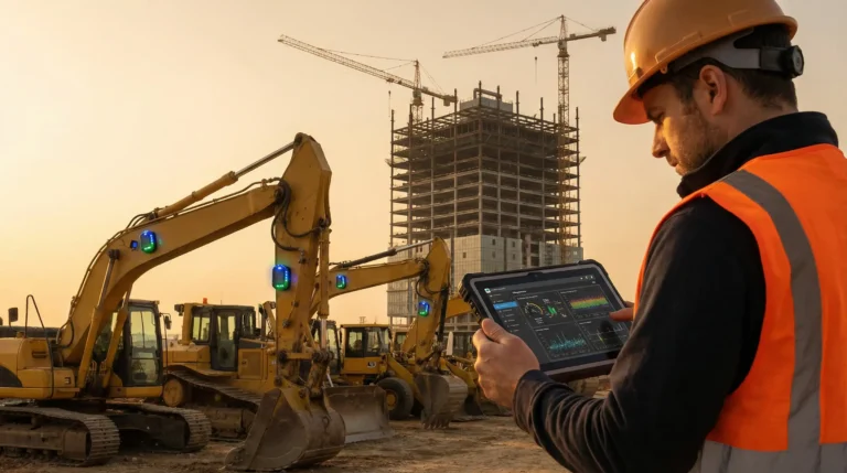 AI predictive maintenance monitoring construction equipment using IoT sensors and real-time analytics