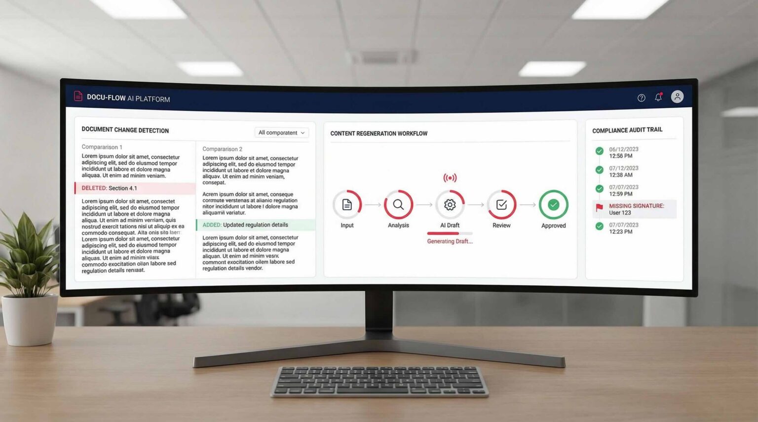 Workflow diagram for an AI documentation generator and e-learning platform